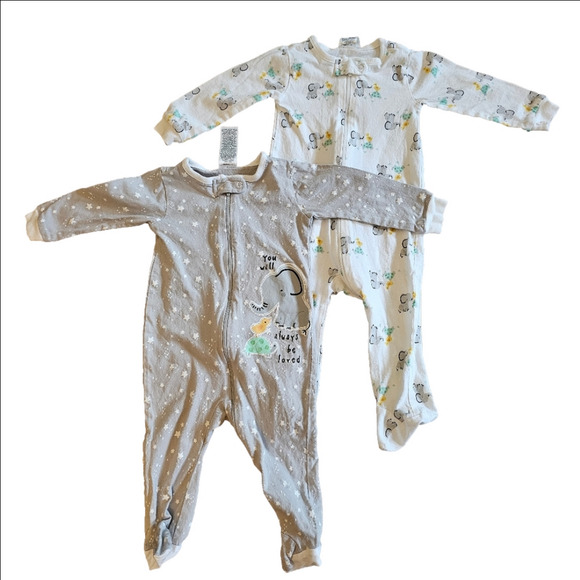 Gerber Other - 6/20 Gerber Elephant Print Onesies Size 3-6 Months Lot Of 2